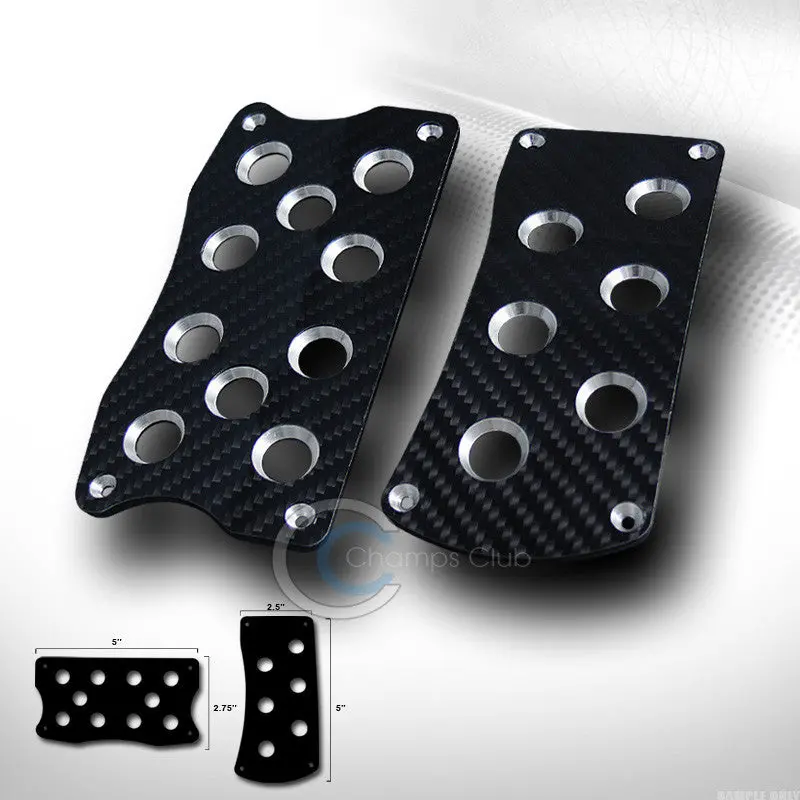 Black Carbon Fiber & Aluminum Automatic Transmission Pedal Covers – Universal Fit 1