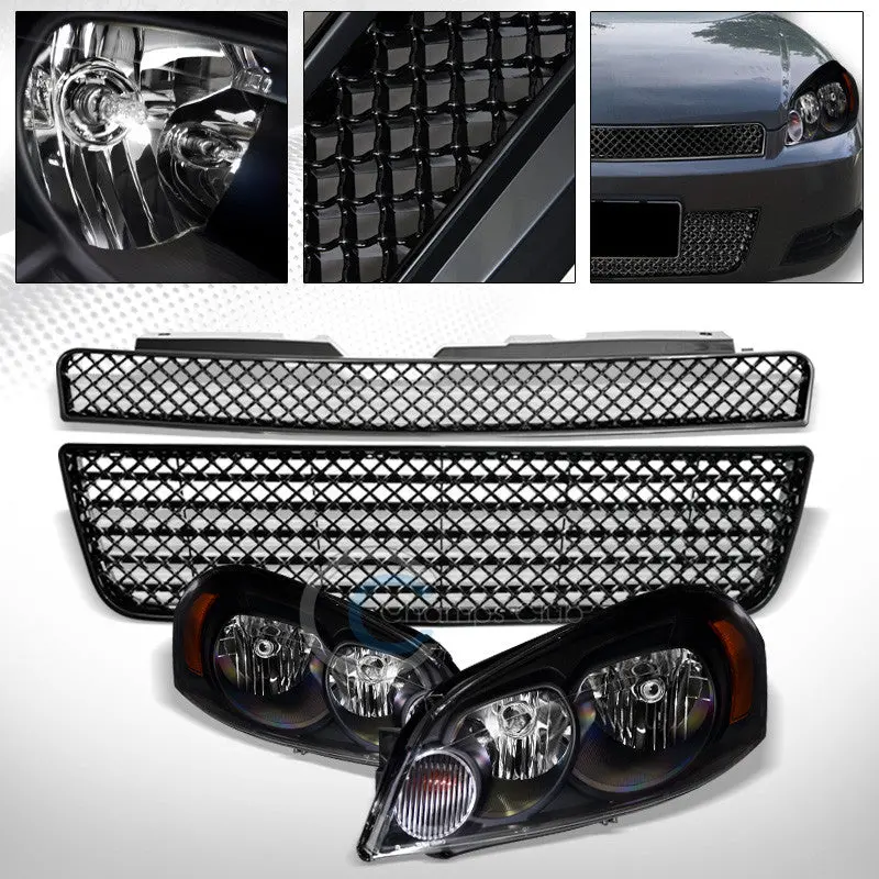Black Headlight Assembly With Matte Vertical Grille Package – Chevrolet Impala & Limited (2006–2016) 1