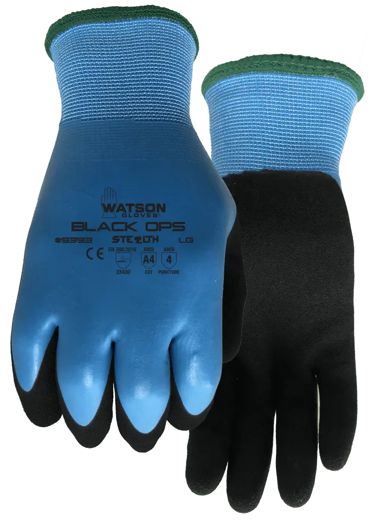 Black Ops Water-Resistant Winter Work Gloves (Model 9393) 1