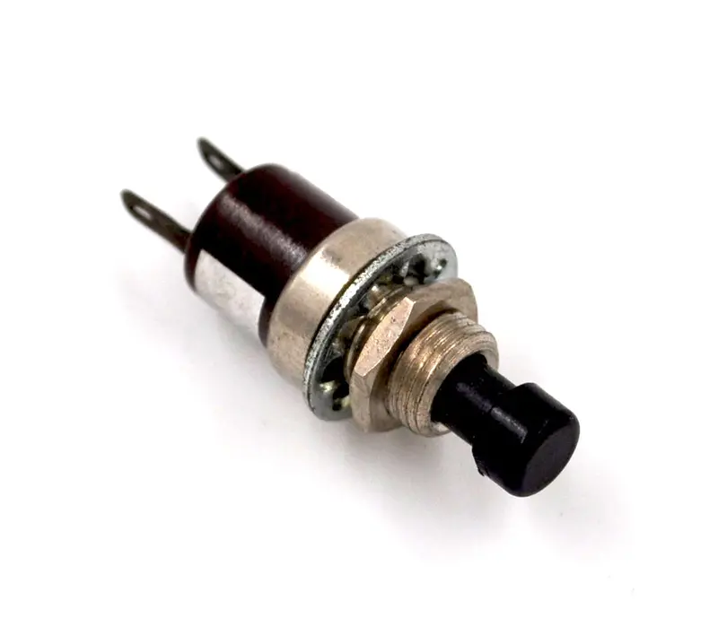 Black Push-Button Spst Momentary Switch – On/(Off) Configuration 1