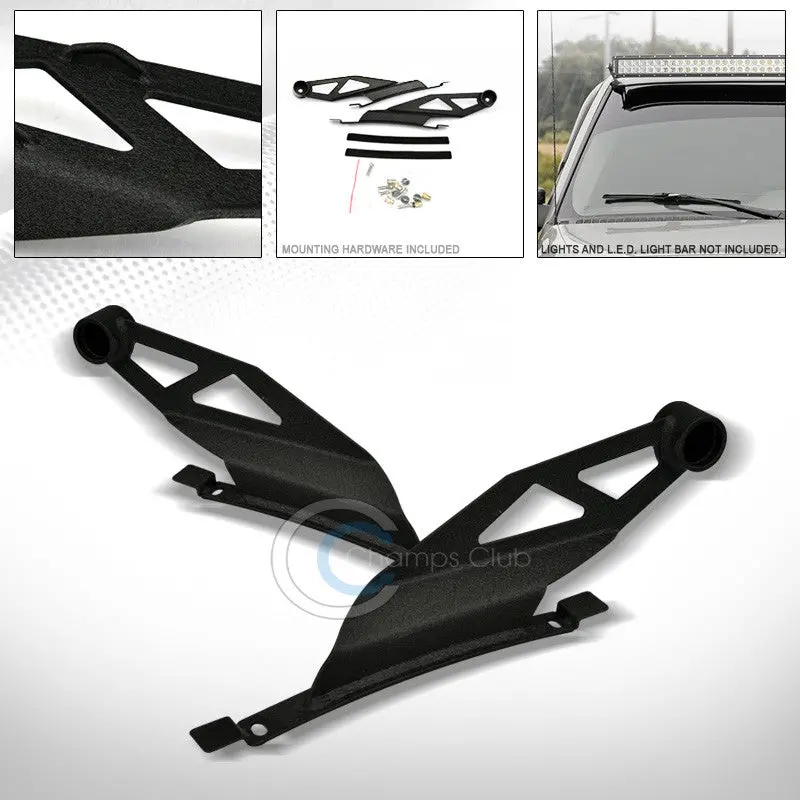 Black Roof Pillar Mount Brackets For 50-Inch Curved Led Light Bar – Toyota Tundra (2007–2014) 1