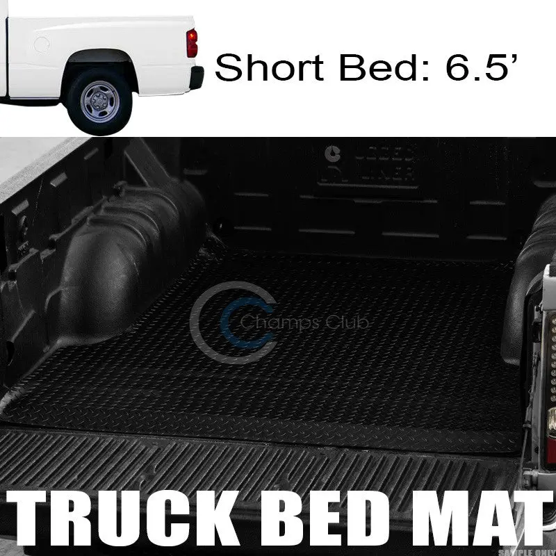 Black Rubber Diamond-Plate Floor Mat For 1987–2011 Dodge Dakota (6.5-Foot Bed) 1