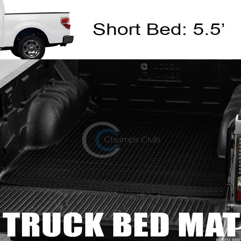 Black Rubber Diamond Plate Truck Bed Liner For 2004–2014 Ford F-150 & Mercury Mark Lt (5.5 Ft) 1