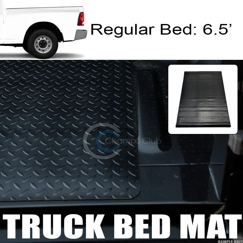 Black Rubber Diamond Plate Truck Bed Liner For 2009–2017 Dodge Ram With Rambox (6.4 Ft) 1