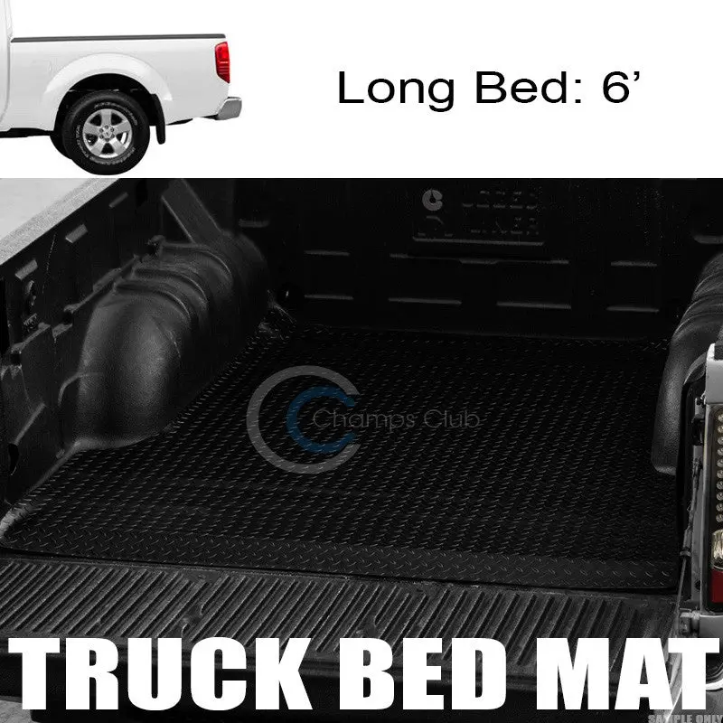 Black Rubber Diamond Plate Truck Bed Mat For 2005–2017 Nissan Frontier (6 Ft) 1