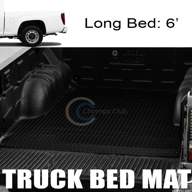 Black Rubber Diamond Tread Truck Bed Mat For 2004–2012 Chevrolet Colorado & Gmc Canyon (6 Ft / 72 In) 1