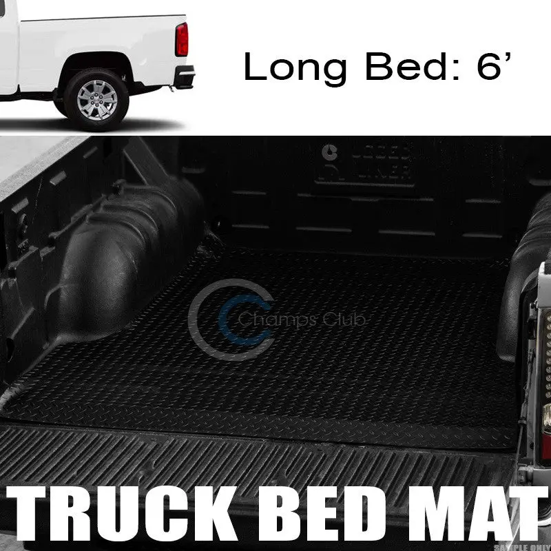 Black Rubber Diamond Tread Truck Bed Mat For 2015–2017 Chevrolet Colorado & Gmc Canyon (6 Ft / 72 In) 1