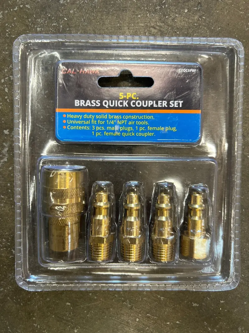 Cal-Hawk Czqc5Pbf 5-Piece Brass Quick Coupler Fitting Set 1