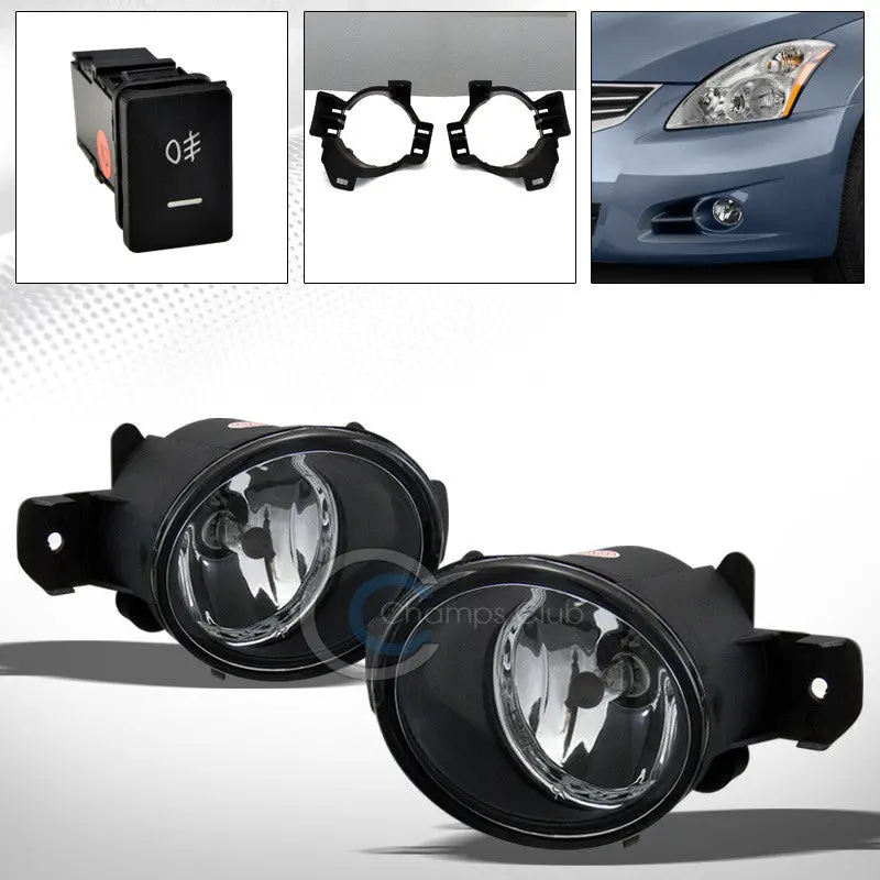 Chrome Clear Fog Lights With Switch For 2010–2012 Nissan Altima Sedan 1