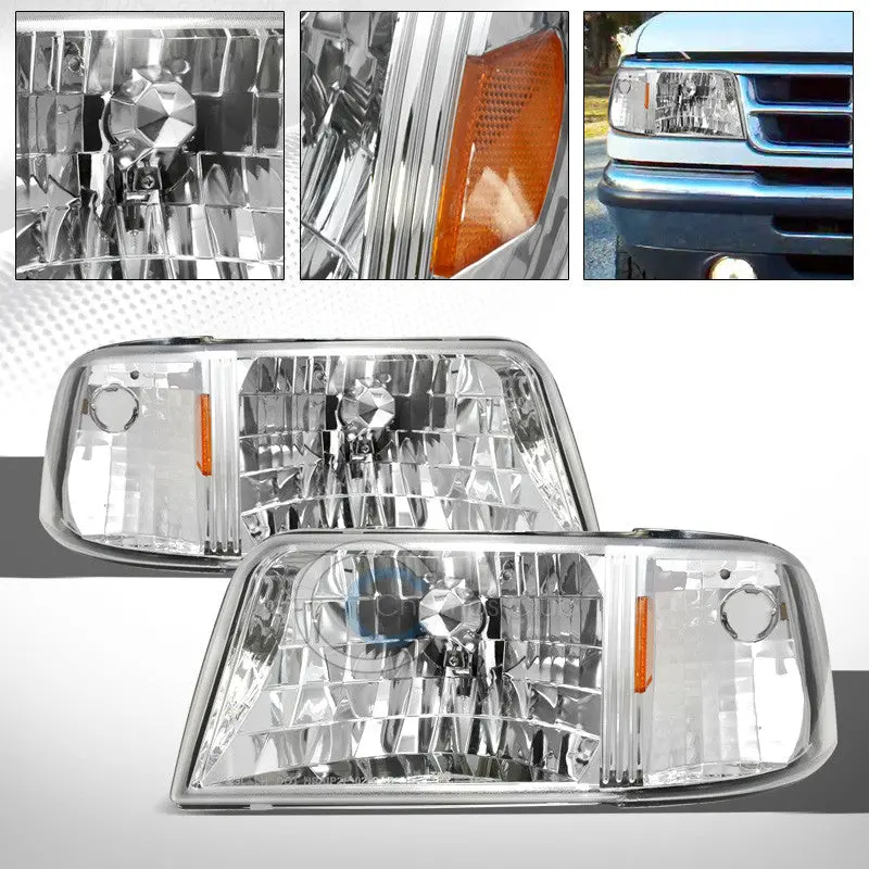 Chrome Crystal Corner Turn Signal And Parking Lights For 1993–1997 Ford Ranger 1