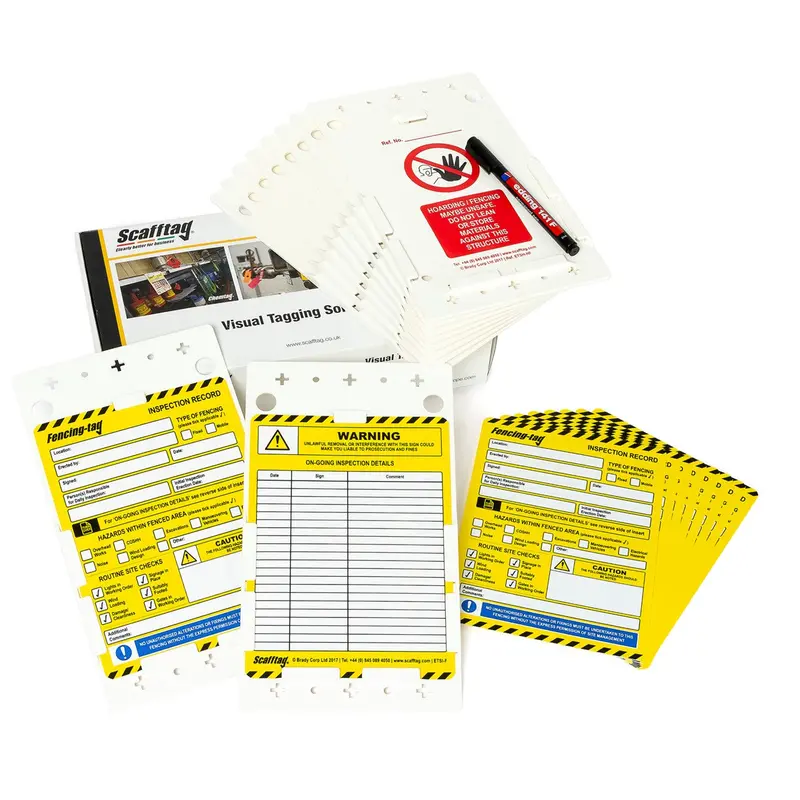 Complete Fence Tagging Kit – 10 Holders, 10 Inserts, 1 Marker Pen 1