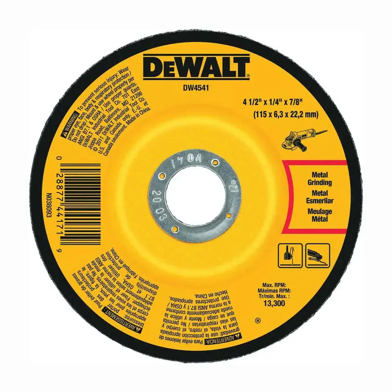 Dewalt 4-1/2" Depressed-Center Grinding Wheels – 1/4" Thickness, 7/8" Arbor (25-Pack) 1