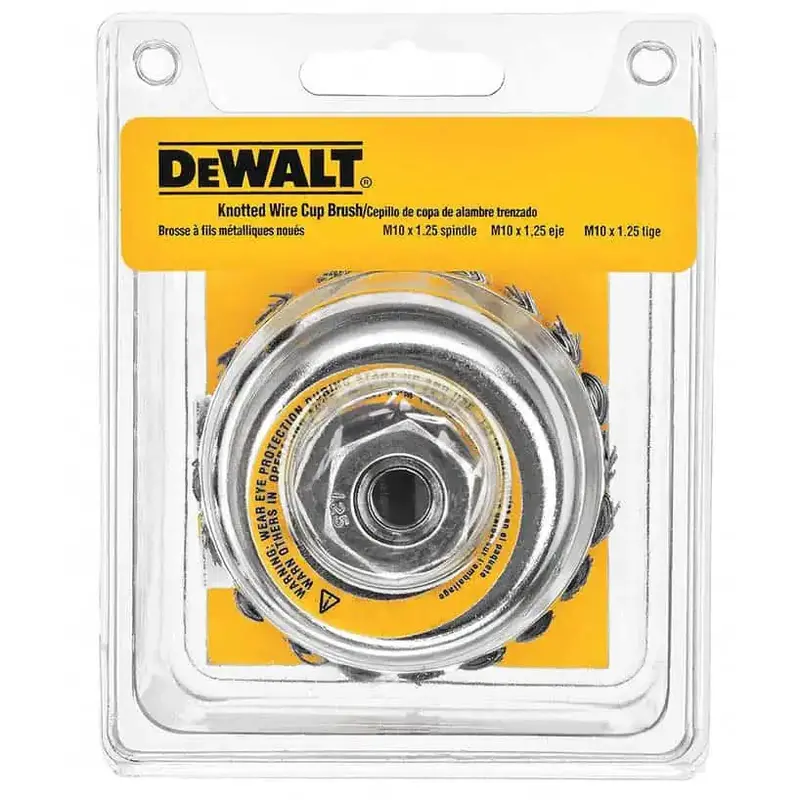 Dewalt 4" Hp Carbon Knot Wire Cup Brush – 5/8"-11 Thread 1