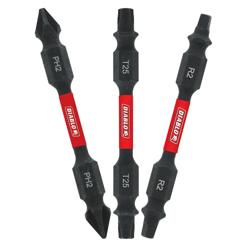 Diablo 2-1/2" Multi-Drive Double-Ended Bit Set – Phillips, Square, Torx (3-Piece) 1