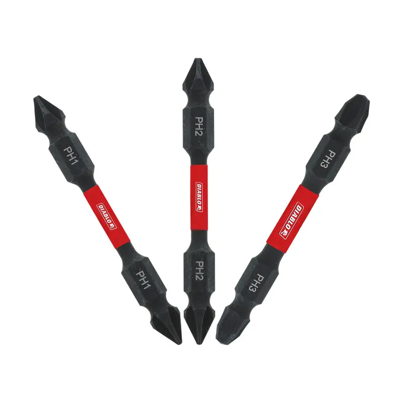 Diablo 2-3/8" Triple-Function Double-Ended Phillips Bit Set (3-Piece) 1