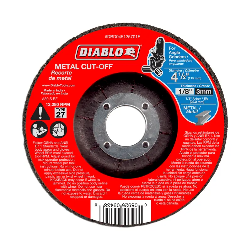 Diablo 4-1/2" Type 27 Metal Cut-Off Disc 1