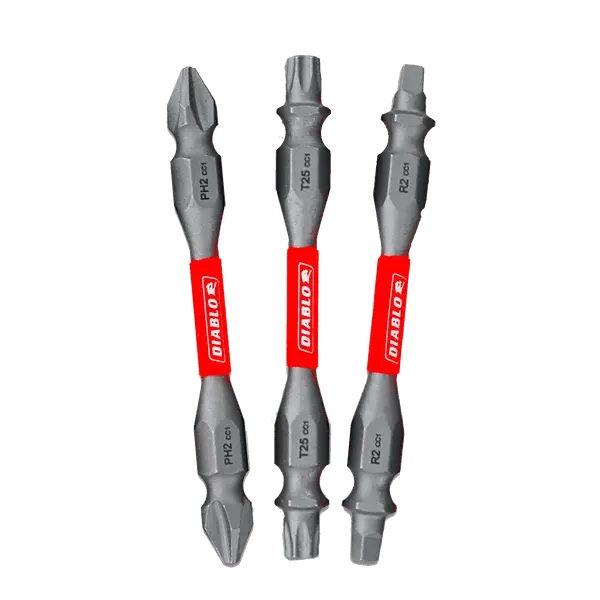 Diablo Ddev25-S3 2-1/2" Triple-Drive Bit Set: Phillips, Square, Torx (3-Pc) 1