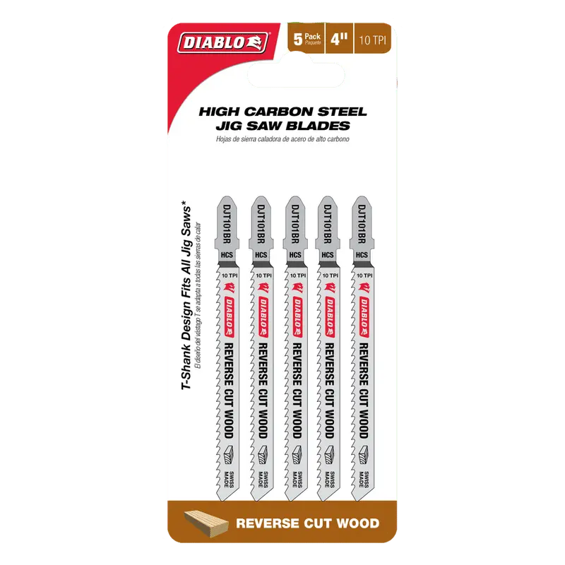 Diablo Djt101Br5 4-Inch 10-Tpi High-Carbon Steel Jig Saw Blades For Wood – 5-Pack 1