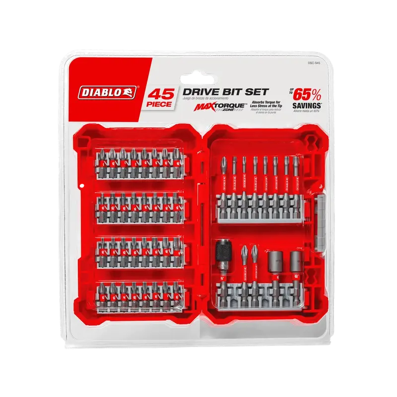 Diablo Dsc-S45 Professional Screwdriving Bit Set — 45-Piece Kit With Organized Storage 1