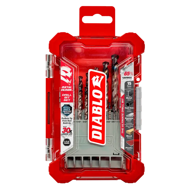 Diablo Metal Demon Drill Bit Set – 15-Piece For Mild, Hardened, And Stainless Steel (Dmd-S15T) 1