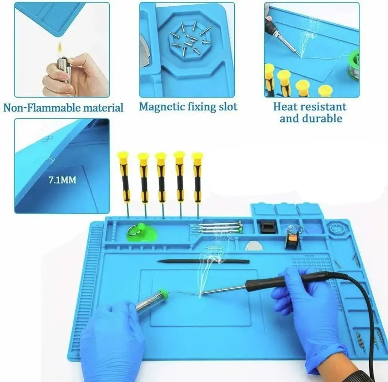 Enkay Heat-Resistant Silicone Soldering Mat For Electronics Workspaces 1