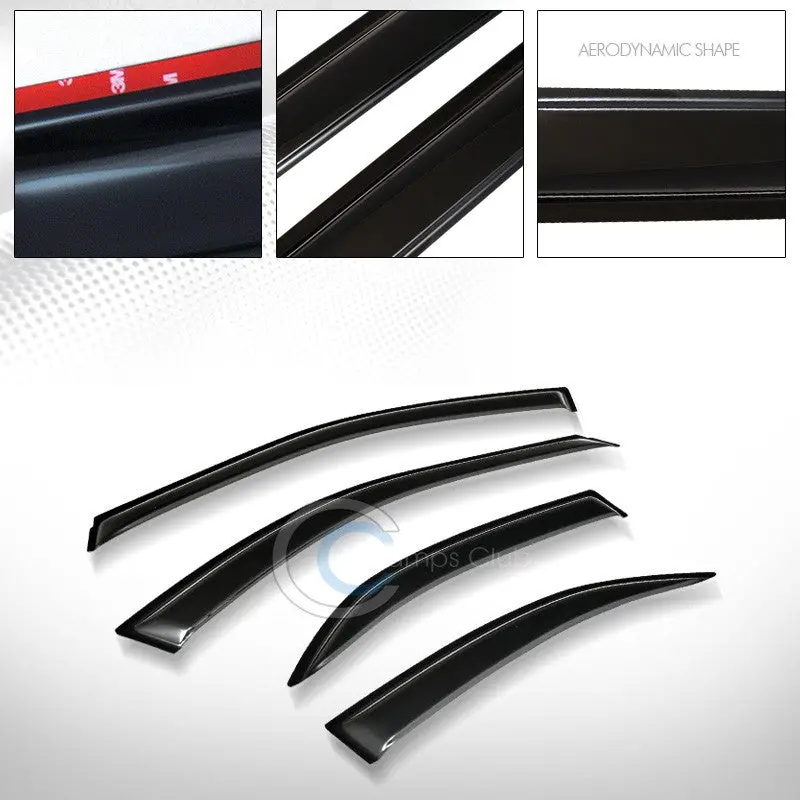 Four-Piece Smoke-Tinted Sun And Rain Deflector Visors For 2002–2006 Toyota Camry 1