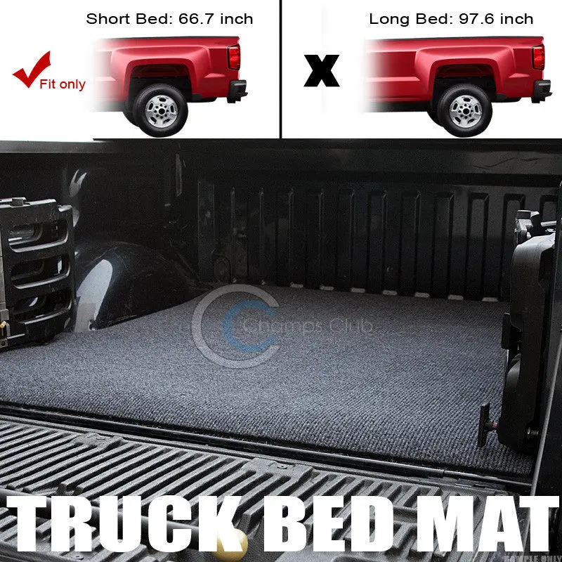 Grey And Black Truck Bed Cargo Mat For 2007–2017 Toyota Tundra – 5.6-Foot Or 67.2-Inch Floor Rug 1