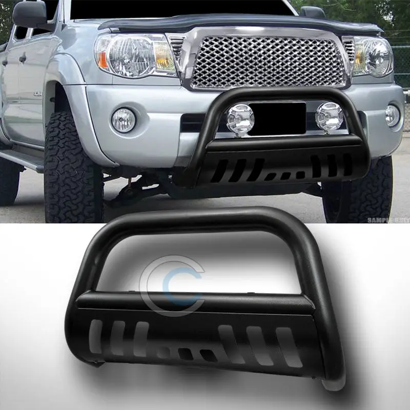 Hammered Black Bull Bar Brush Guard For 2007+ Chevrolet Silverado And Gmc Sierra 1500 1