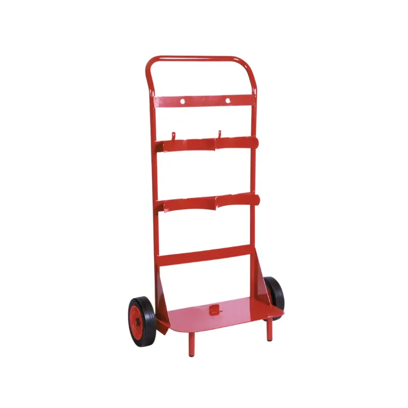 Heavy-Duty Dual Fire Extinguisher Transport Trolley 1