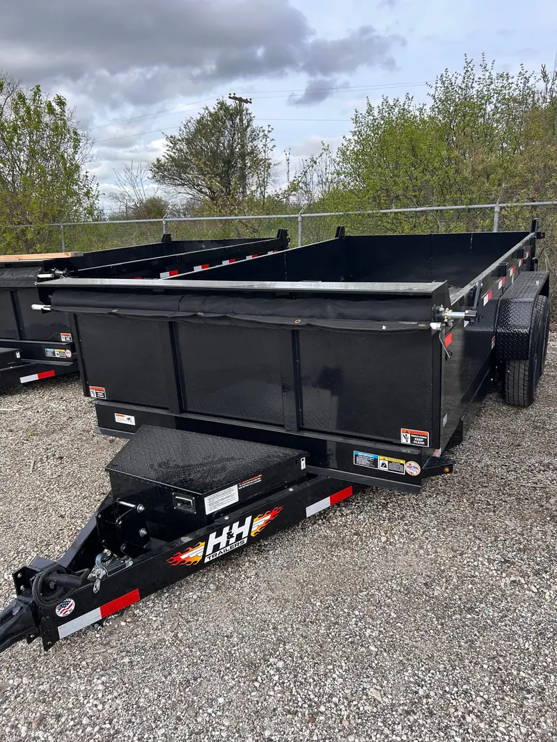 H&H H8314Dbw-B-140 Heavy-Duty 14 Ft. Industrial Dump Trailer – Hydraulic Lift 1
