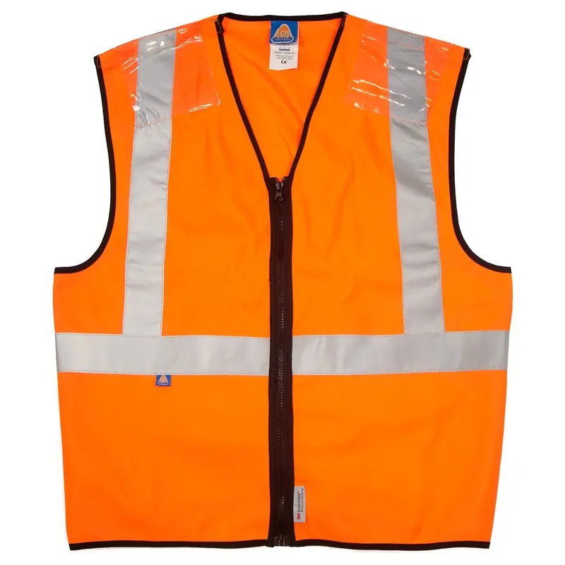 Hi-Vis Orange Railtrack Waistcoat – Class 2 With Viblon Shoulder Protection 1