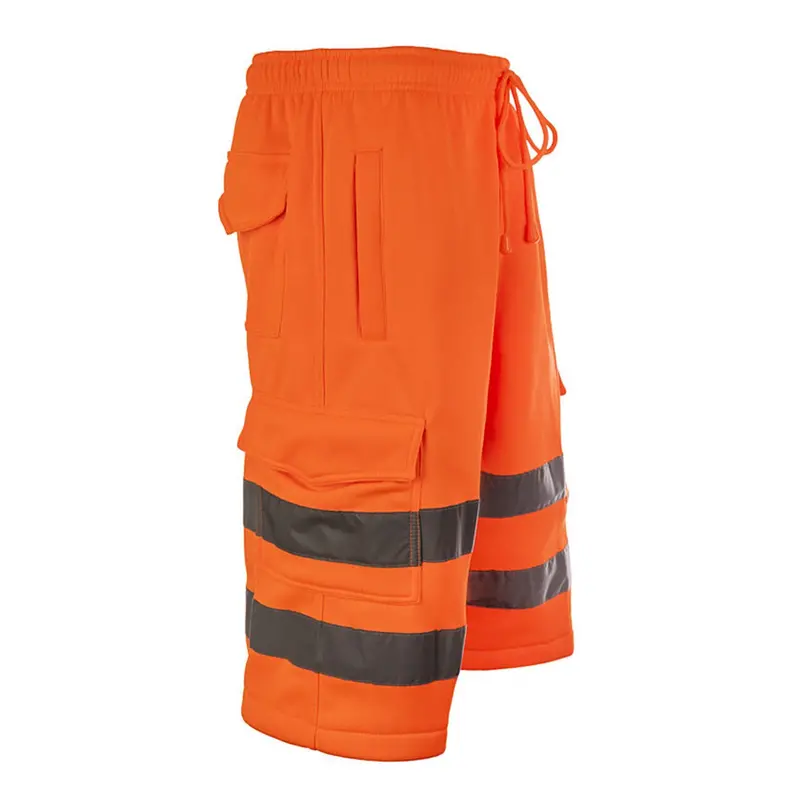 High-Visibility Orange Cargo Jogger Shorts 1