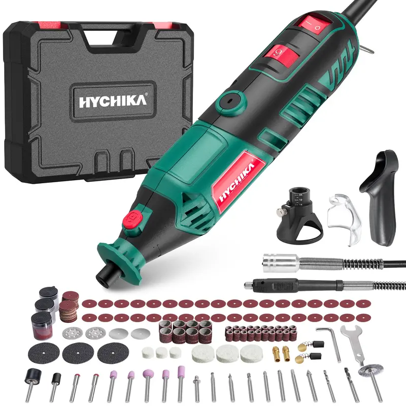 Hychika 180W Variable-Speed Rotary Tool Kit – 173-Piece Set With Flex Shaft & 8000–35000 Rpm Range 1