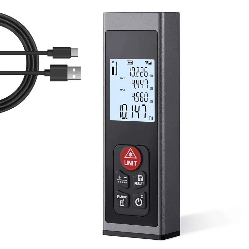 Hychika 60-Meter Laser Distance Meter – Backlit Lcd Display 1