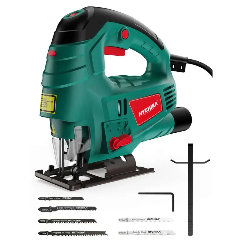 Hychika 800W Variable-Speed Jigsaw – Laser-Guided, 7 Settings, Orbital Action & Bevel Cuts (±45°) 1