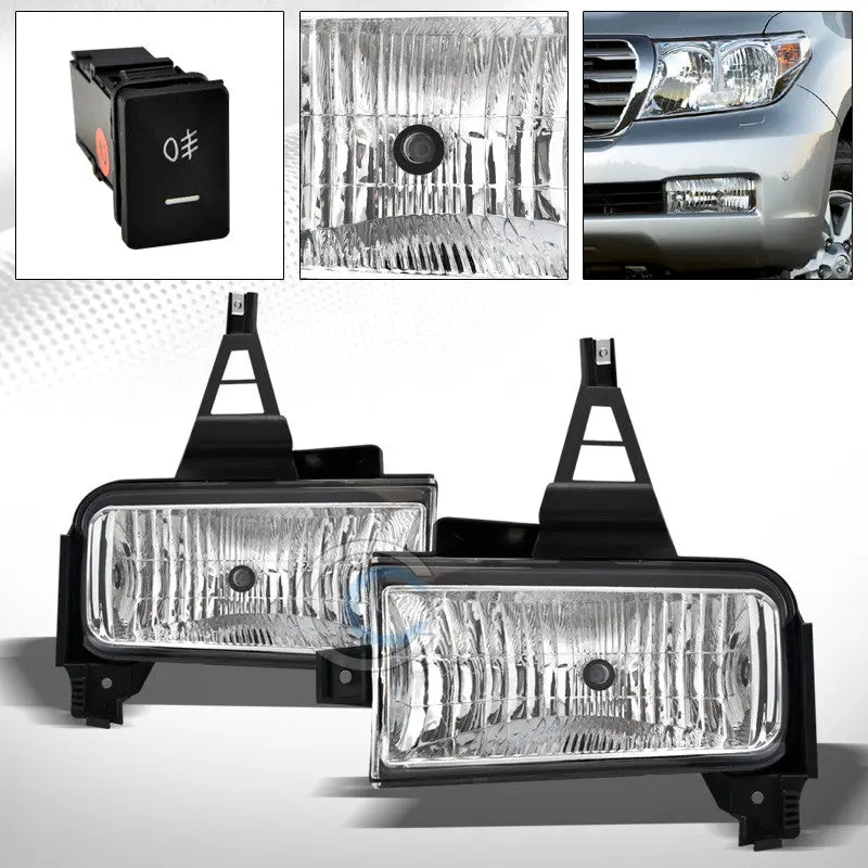 Jdm Chrome Front Bumper Fog Light Kit With Switch For 2008–2011 Toyota Land Cruiser 1