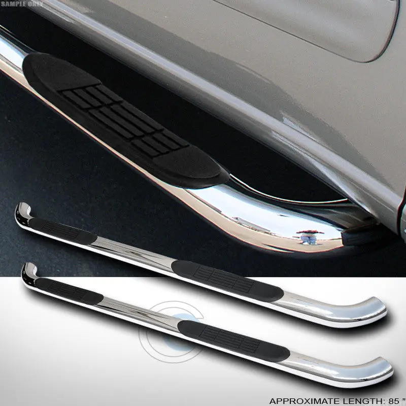Jr 3-Inch Chrome Side Step Nerf Bars For 2007+ Toyota Tundra Double Cab 1