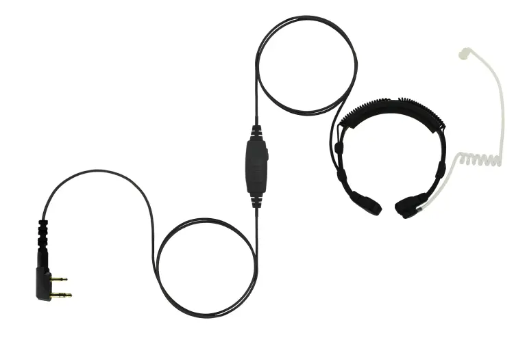 Kenwood Double-Pin Throat Mic Headset – Compatible With Motorola Radios, Acoustic Tube 1