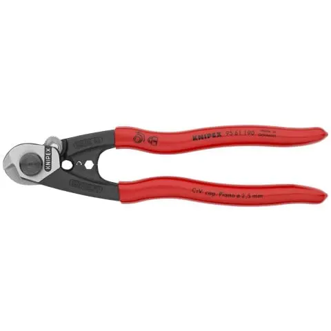 Knipex 7-1/2" Wire Rope Shears – Heavy-Duty Cutting For Steel Cables (Model 95 61 190 Sba) 1