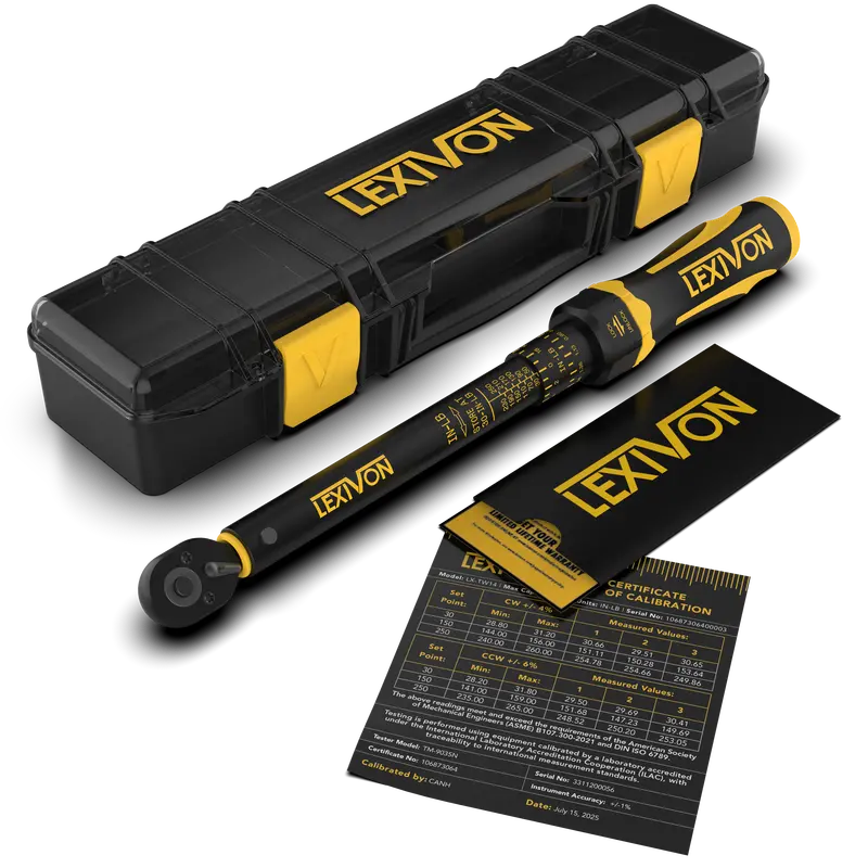 Lexivon 1/4-Inch Drive Torque Wrench — 30–250 In-Lb Dual-Scale, Precision Rubber Handle & Hybrid Storage Case (Lx-Tw14) 1