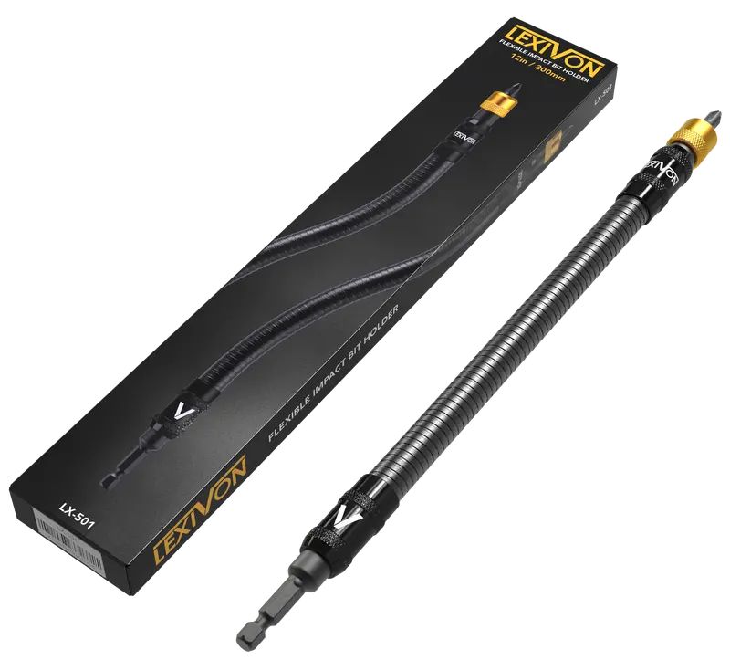 Lexivon 12-Inch Flexible Drill Bit Holder — Quick-Release 1/4-Inch Hex Shank Extension (Lx-501) 1