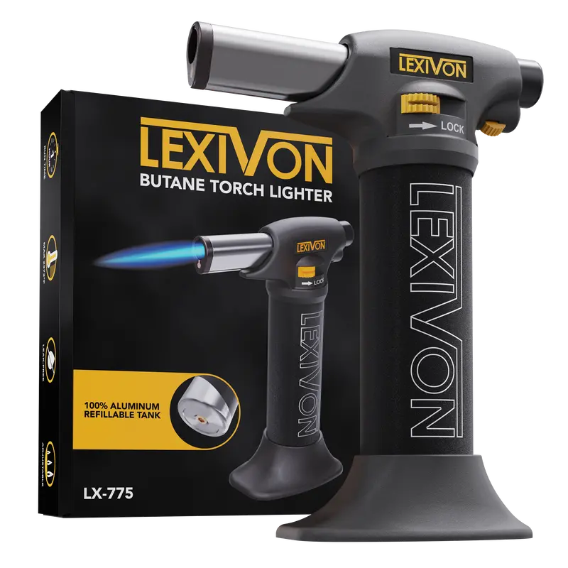 Lexivon Kitchen & Workshop Butane Torch — Self-Igniting, Safety-Lock Enabled, Adjustable Flame & Rugged Aluminum Body (Lx-775) 1
