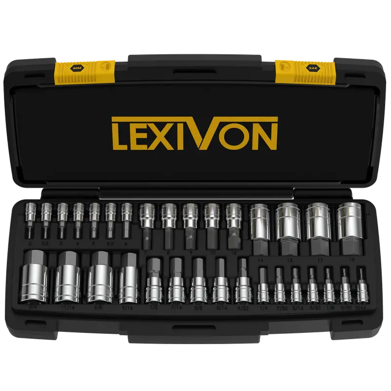 Lexivon Master Hex Bit Socket Set – 32-Piece Sae & Metric Combo In Premium S2 Steel With Organized Case 1