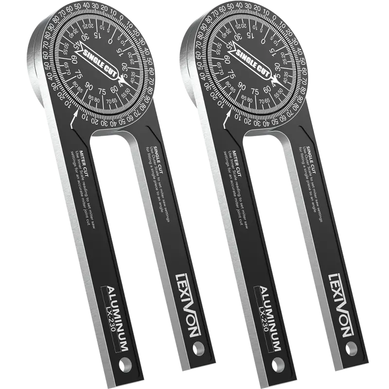 Lexivon Twin-Pack 7-Inch Aluminum Miter Saw Protractor — Rust-Resistant, Laser-Engraved Precision Angle Finder (Lx-230X2) 1