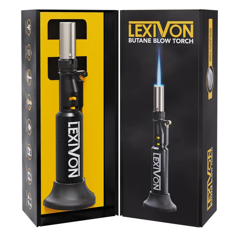 Lexivon Upright Refillable Butane Blow Torch — Precision Flame Control, Pro-Grade Aluminum Construction, Soldering & Cooking Ready (Lx-760) 1