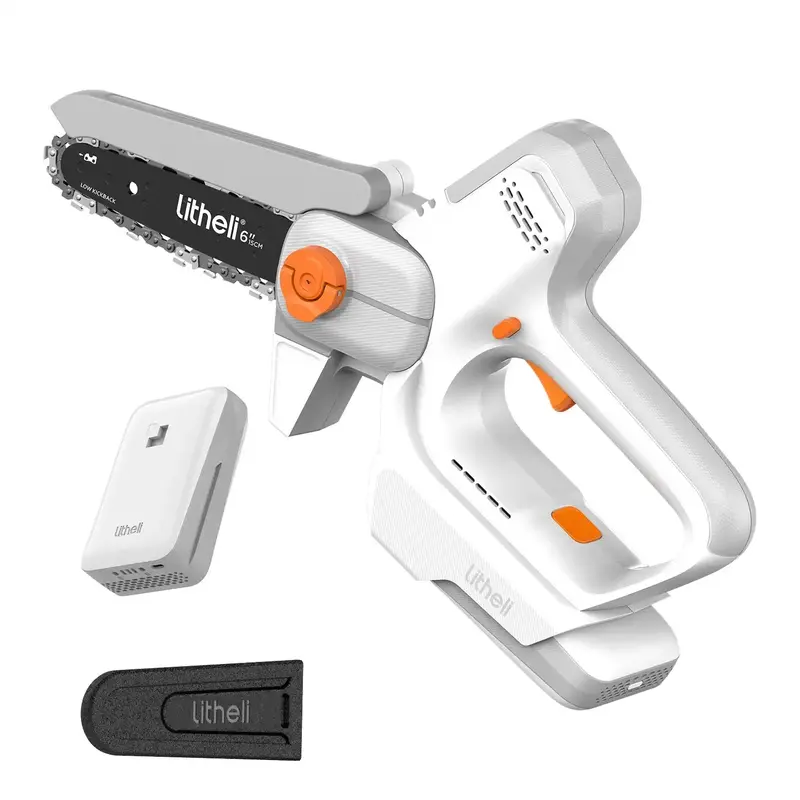 Litheli 6-Inch Cordless Mini Chainsaw – Compact Pruning Saw With 2.0Ah Battery For Gardening And Branch Cutting 1
