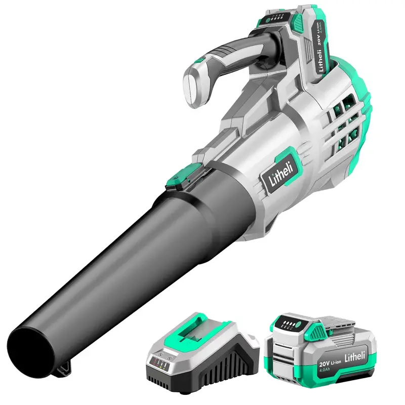 Litheli U20 20V Cordless Leaf Blower – 350 Cfm, 2-Speed Turbine For Lawn, Driveway & Vehicle Use (Includes 4.0Ah Battery & Charger) 1