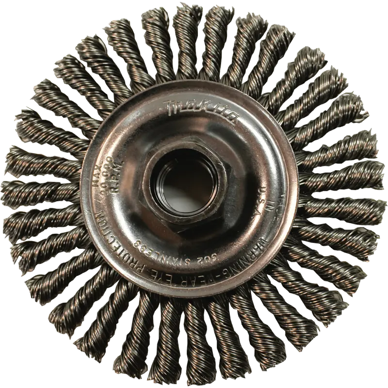 Makita 4-Inch Stainless Steel Stringer Bead Twist Wire Wheel – 5/8"-11 1