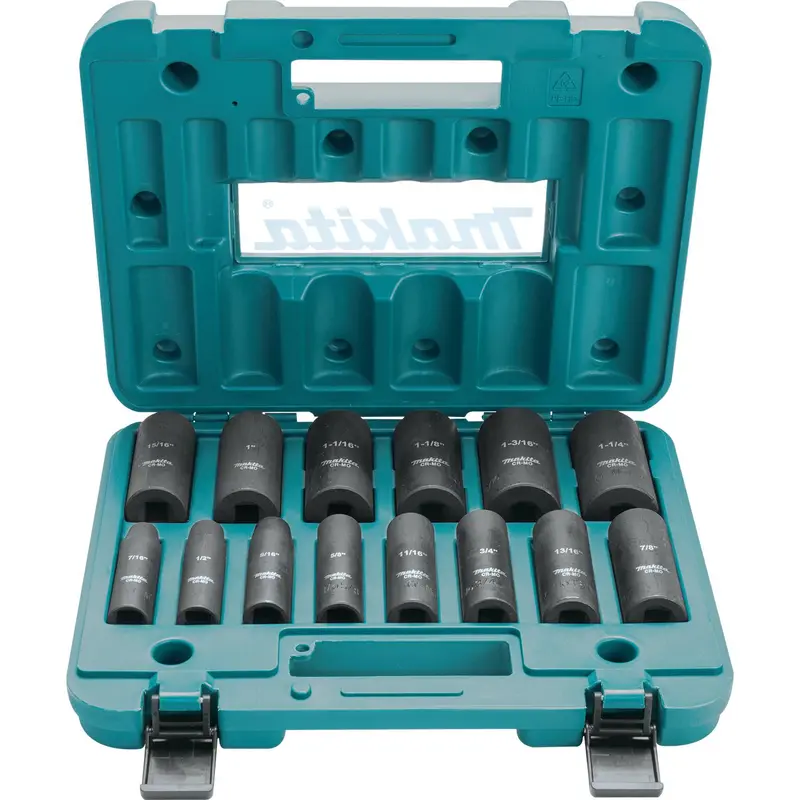 Makita A-96372 14-Piece 1/2" Drive Deep-Well Sae Impact Socket Set 1