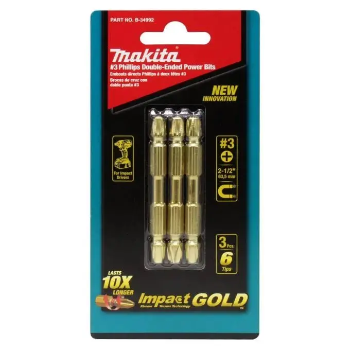 Makita B-34992 Impact Gold #3 Phillips Double-Ended Power Bit 1